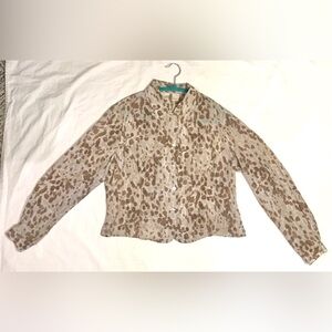 CHRISTIE & JILL Watercolor Spotted Silk Button Down Shirt